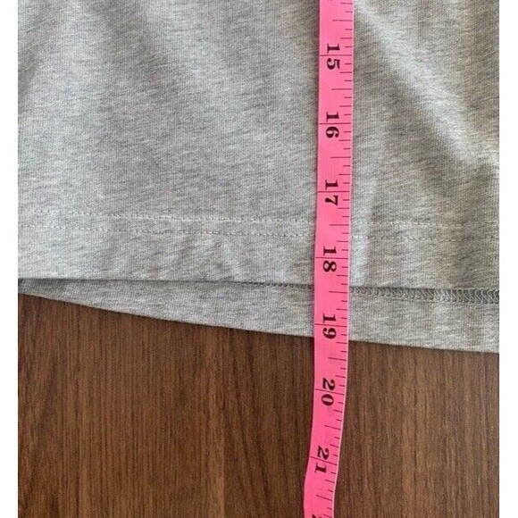 Nike Gray Crop T-shirt Spell Out Logo Large Activewear Oversized Boxy Streetwear - Picture 8 of 10